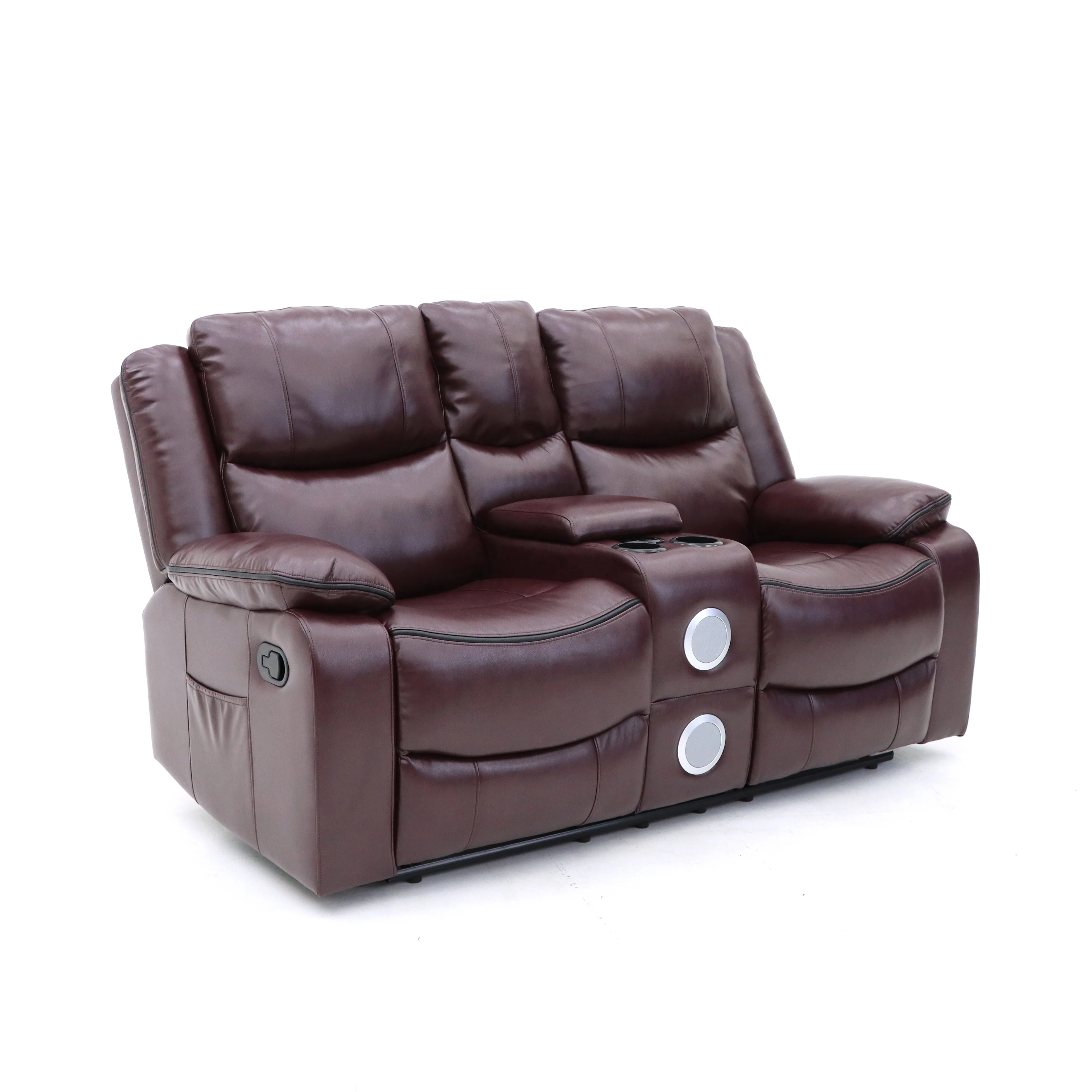 GEEKSOFA 3+2+1 Seater Manual Leather Loveseat Motion Recliner Sofa Set Reclinable bluetooth speaker For Living Room Furniture