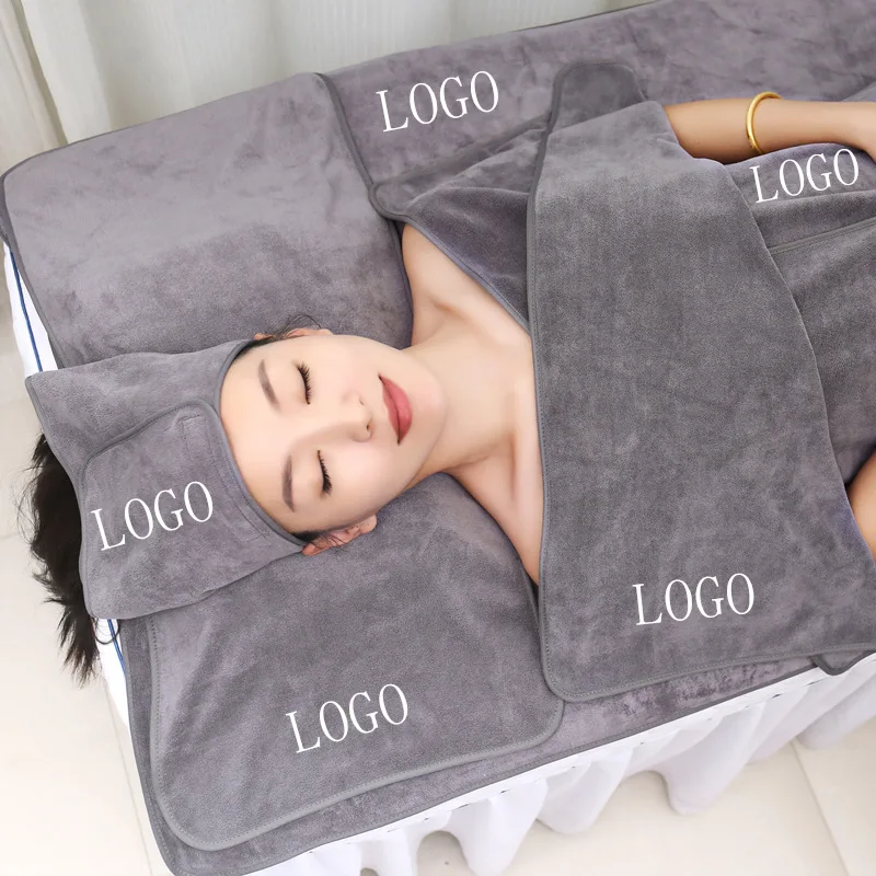 iStapromo Gifts Customized Logo Beauty Salon Towel Set Super Soft Spa Pure Cotton Microfiber Luxury Towel For Body