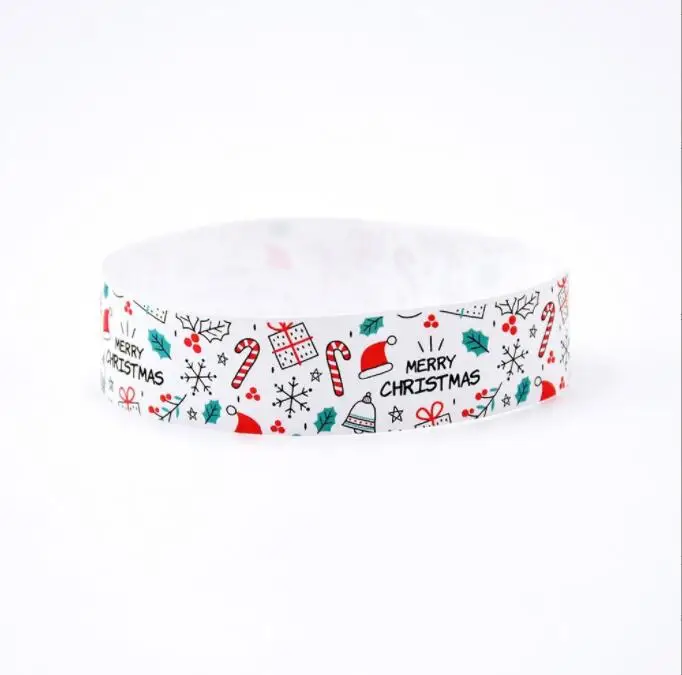 Custom Logo Printed Bracelet Waterproof Disposable Paper Tyvek Wristband for Event Party