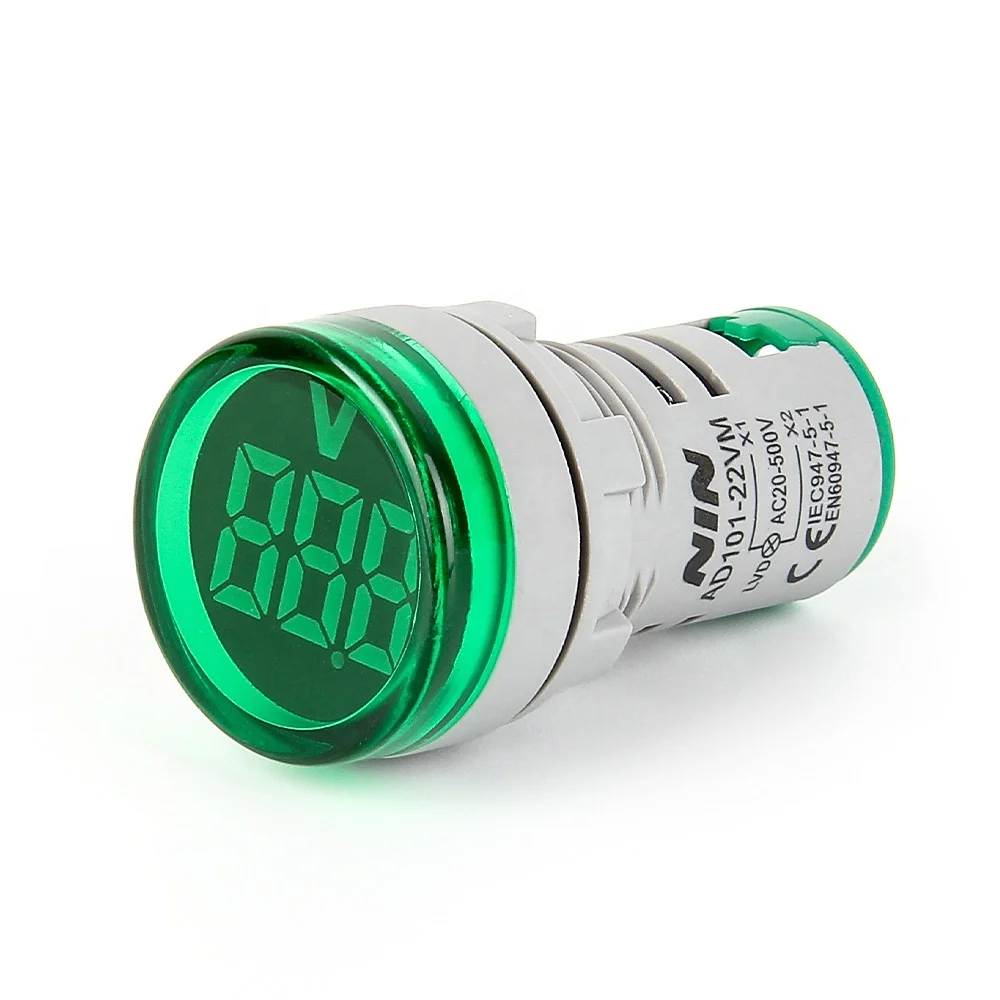 NIN green digital voltmeter indicator single phase digital voltmeter