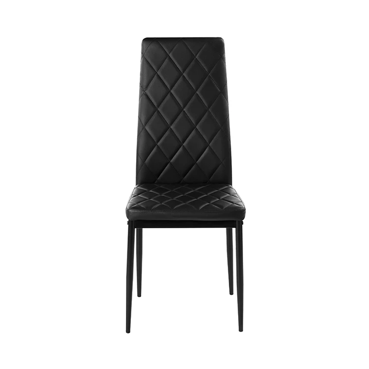 Cheap Modern 6 Seater Black Tempered Glass Dining Table Set For Home Dining Room Use