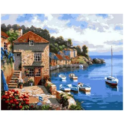 Huifeng Seaside Landscape Painting by Numbers Wall Hanging Decoration