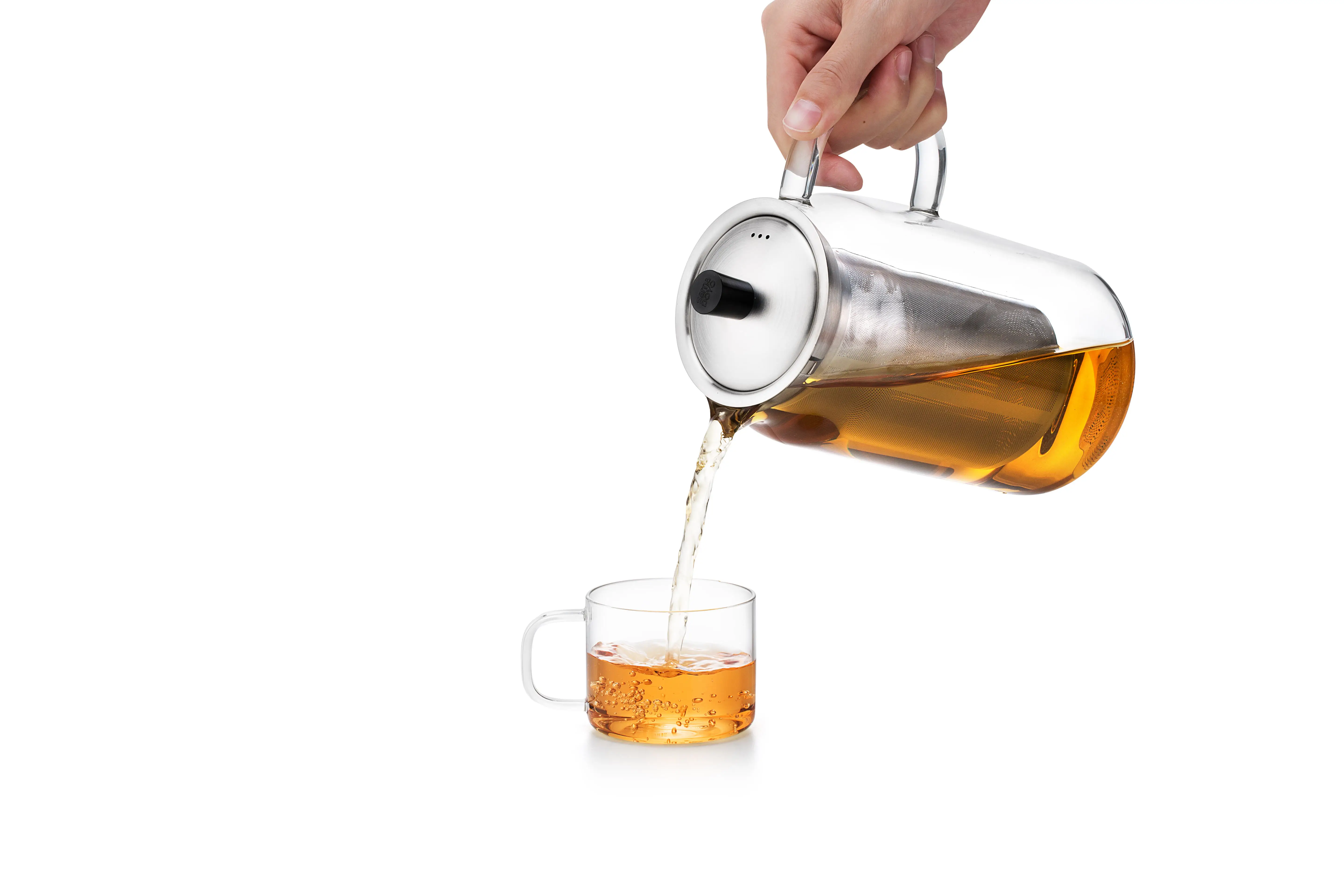 2024 New Hot Selling Stovetop Transparent Glass Water Teapot Safe Coffee Tea Pot with Stainless Steel Filter