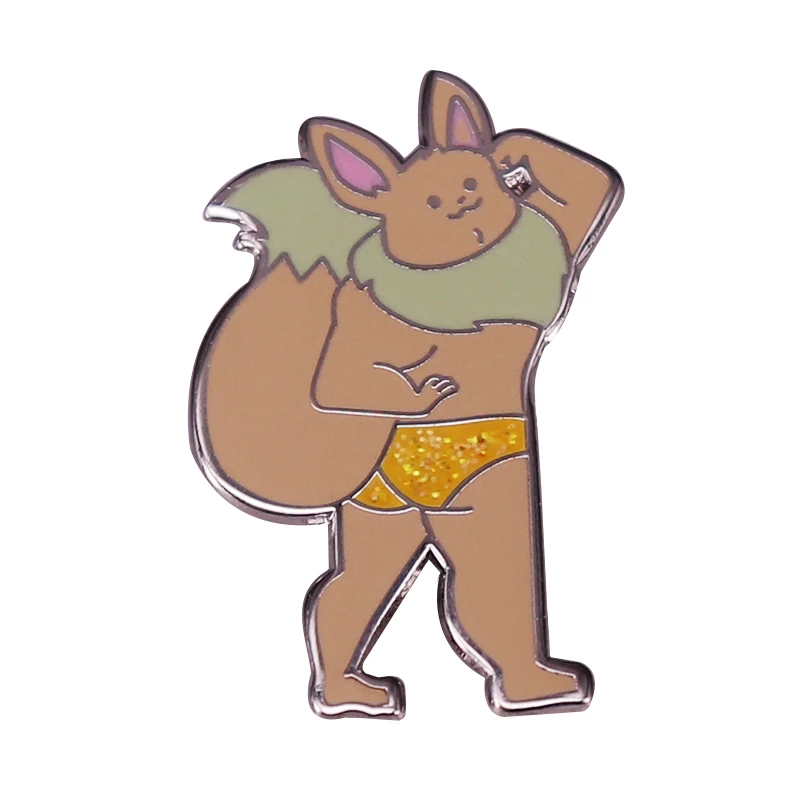 P0kemon Novelty Fitness Muscle Animal Funny Enamel Pin Badge Classic Cartoon Vedio Game Jewelry