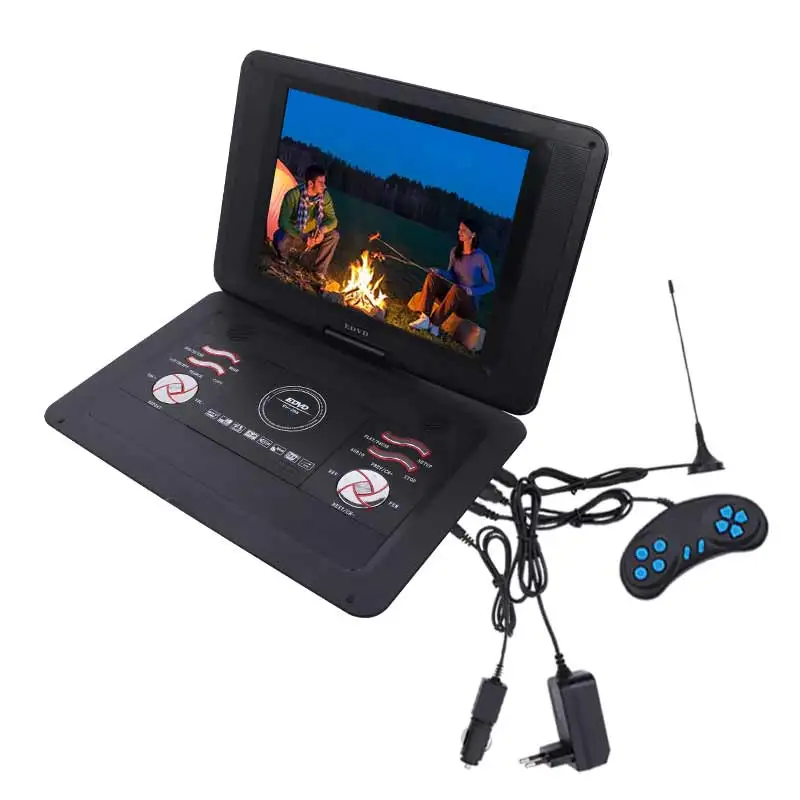 Cheaper Portable DVD Player 14.1 inch rechargeable Battery TV Tuner USB FM Portable DVD Player