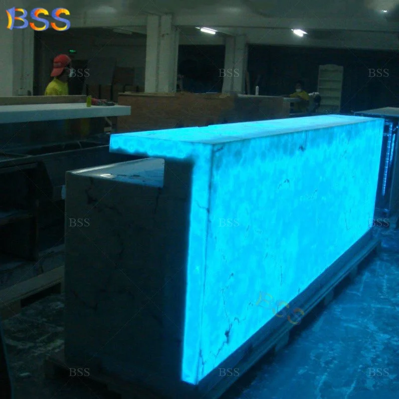 Service Counter Restaurant Design Cool Luxurious Custom Size Translucent Marble Onyx Led Restaurant Service Counter Furniture