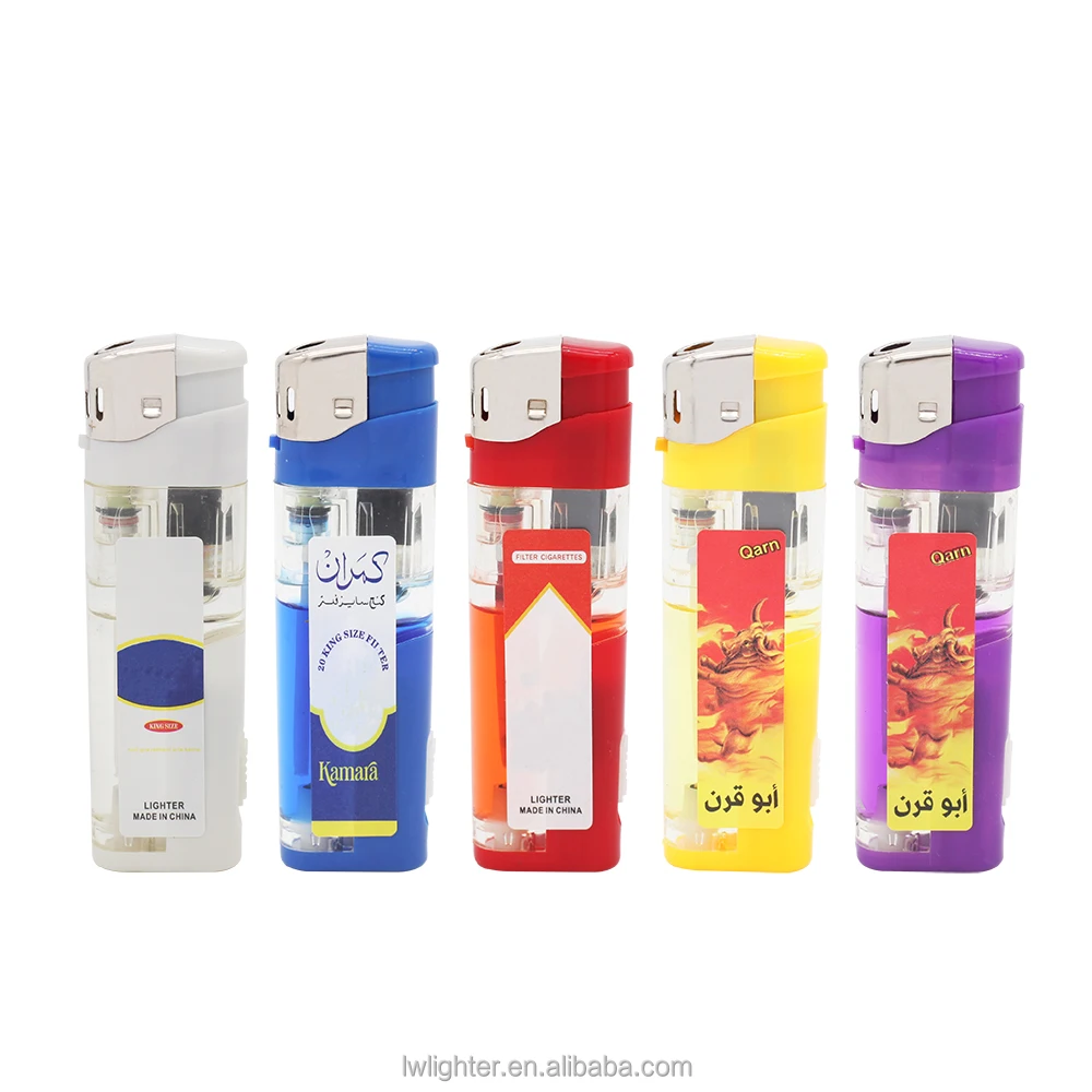 Сертифицированная ISO9001 пластиковая электронная зажигалка многоразовая газовая электрическая со светодиодным светом