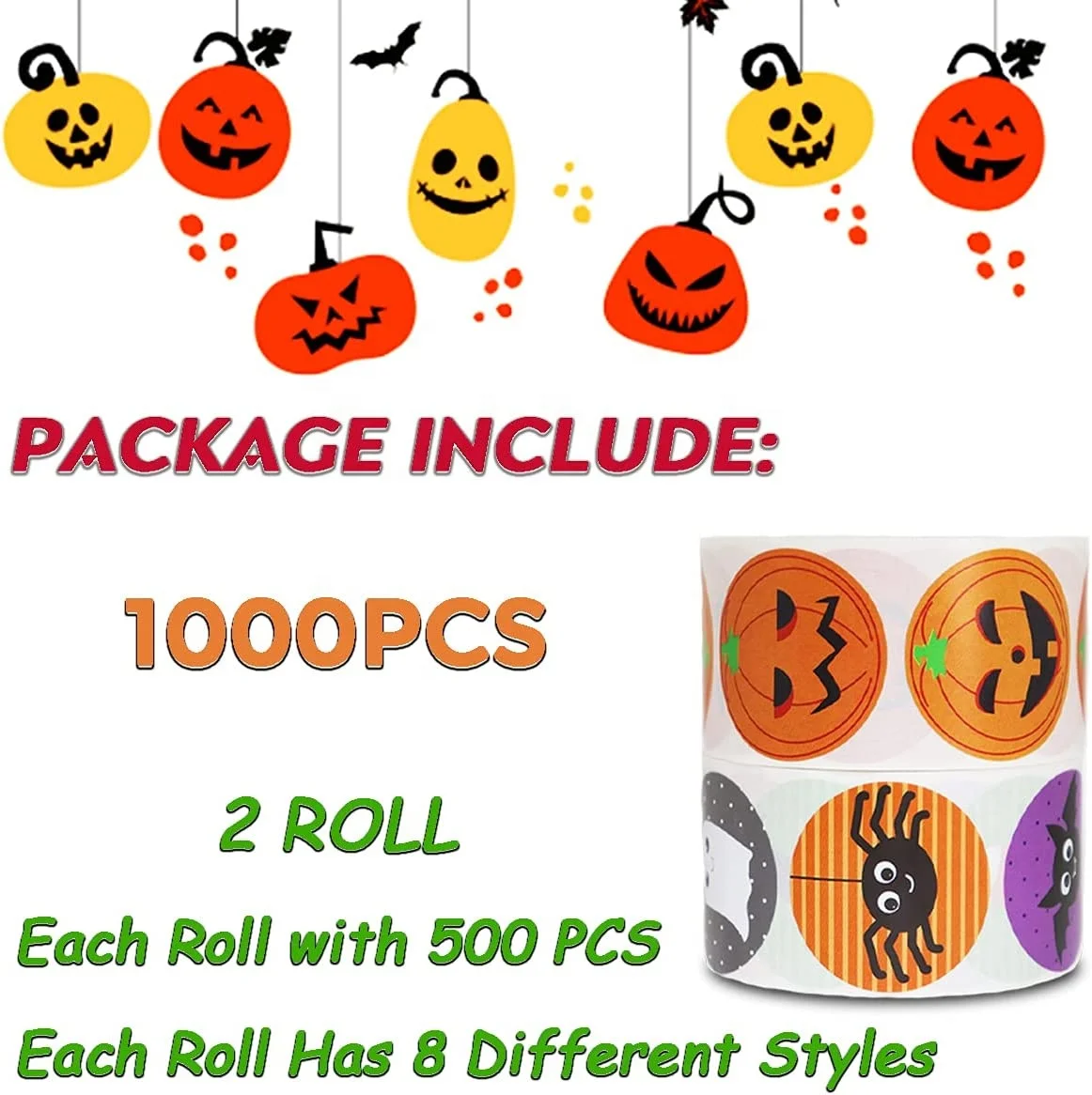 Halloween Stickers for Kids 16 Vibrant Colors  Round Seal Label Stickers Envelope Seals Paster for Halloween Party  Decorations