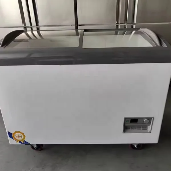 Good quality store supermarket ice cream freezer refrigerator commercial deep freezer display glass door deep freezer