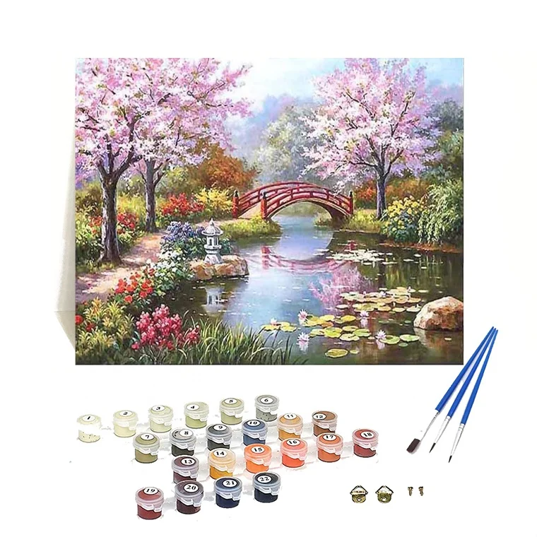 wholesale new DIY digital painting by numbers scenery landscape modern oil paint by numbers for adults