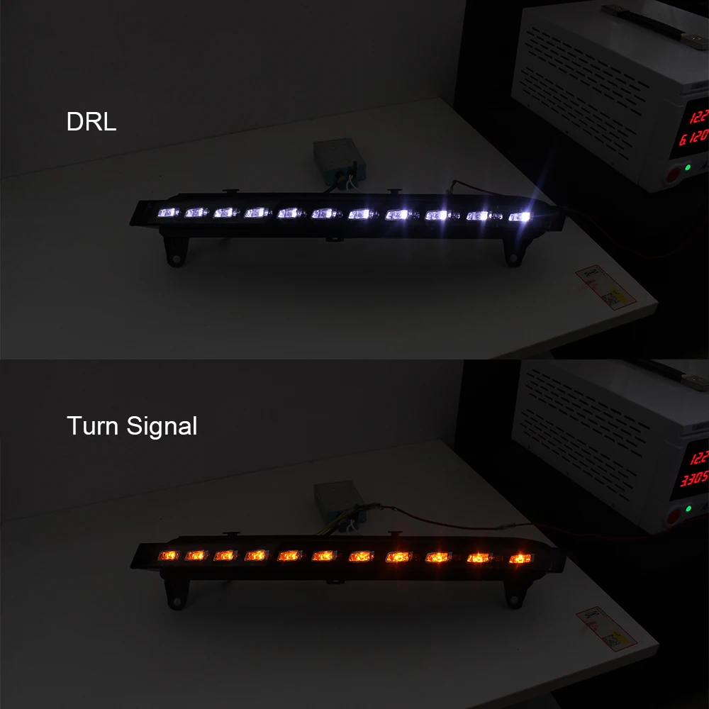 Compatible Pair For Audi Q7 2006~2009 LED Daytime Running Light DRL Turn Signals Fog Lamps