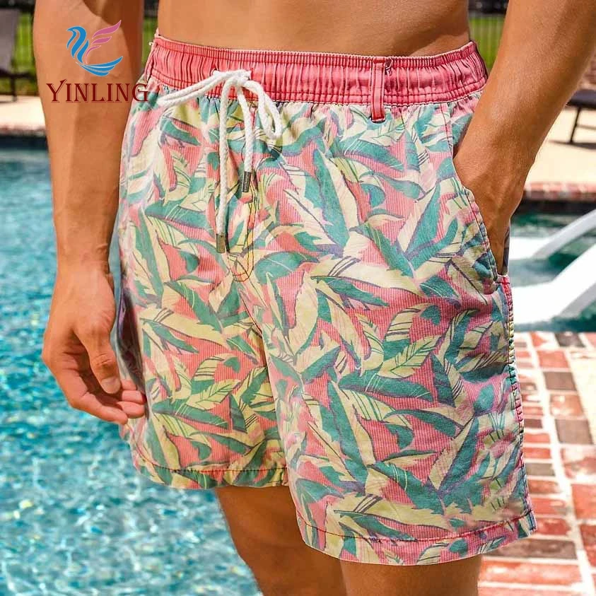 2024 Printed swimming shorts 5 inch drawstring swim trunks mens