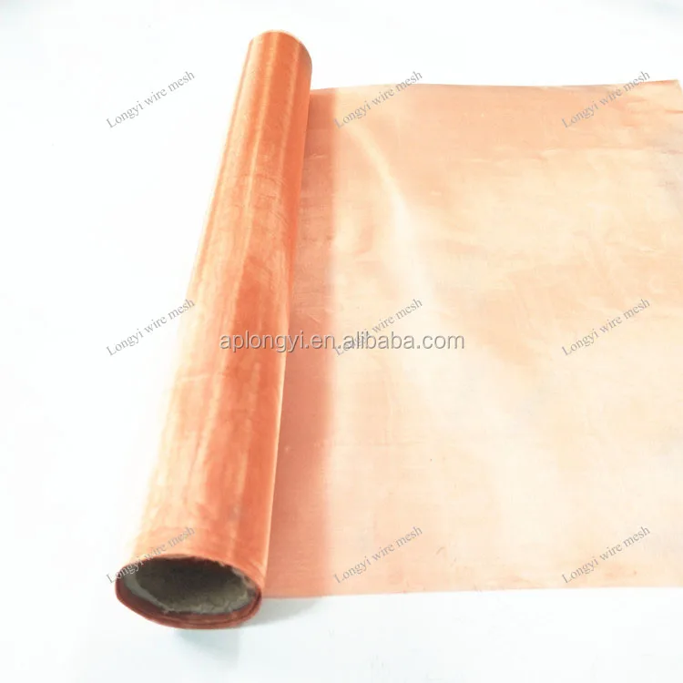 Red copper wire mesh 50 70 90 100 150 200 250 mesh screen for RF EMF EMI shielding