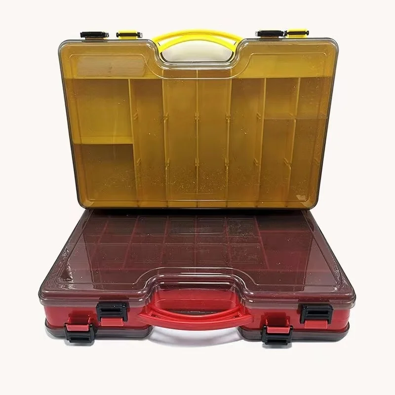 pvc transparent Double-sided Fishing Lure Box durable Fishing Tackle Storage Box Multifunction Hard Plastic double layer