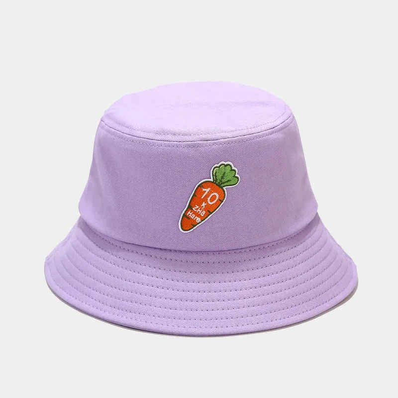 
Wholesale 2021 new summer solid color blank Embroidered carrot colorful Patterned floppy Fisherman hat unisex bucket hat 