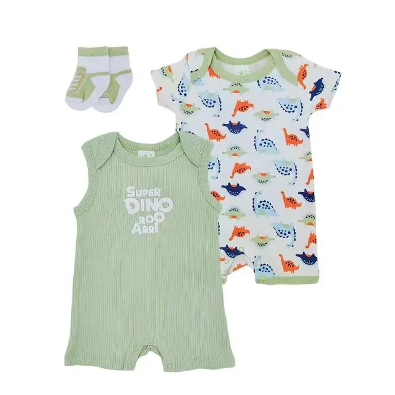 Newborn Baby Boy Girl Long Sleeve Rompers Wholesale Toddler Clothes Babi Romper Set Wear Suit