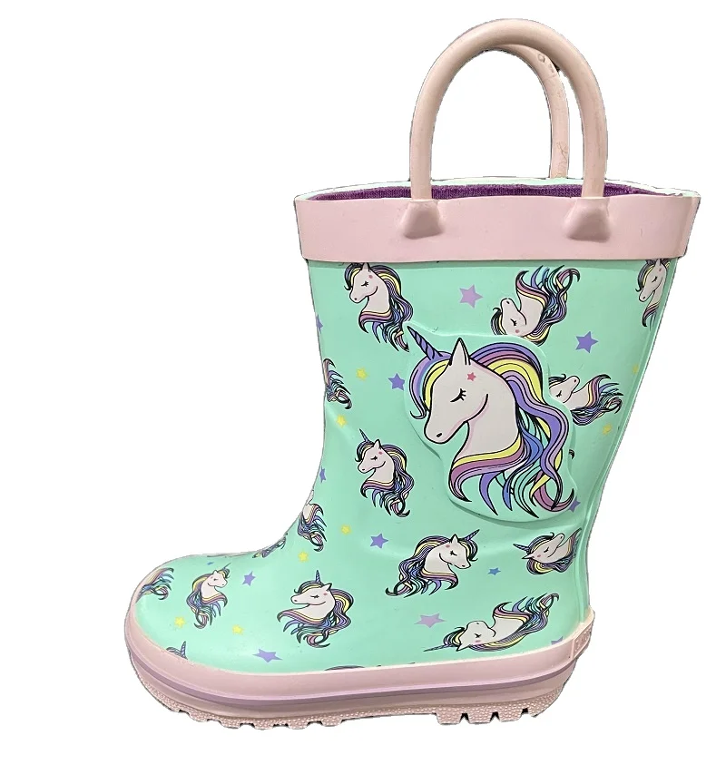 2022 custom new design cute unicorn wellington rain boots from rain boots factory