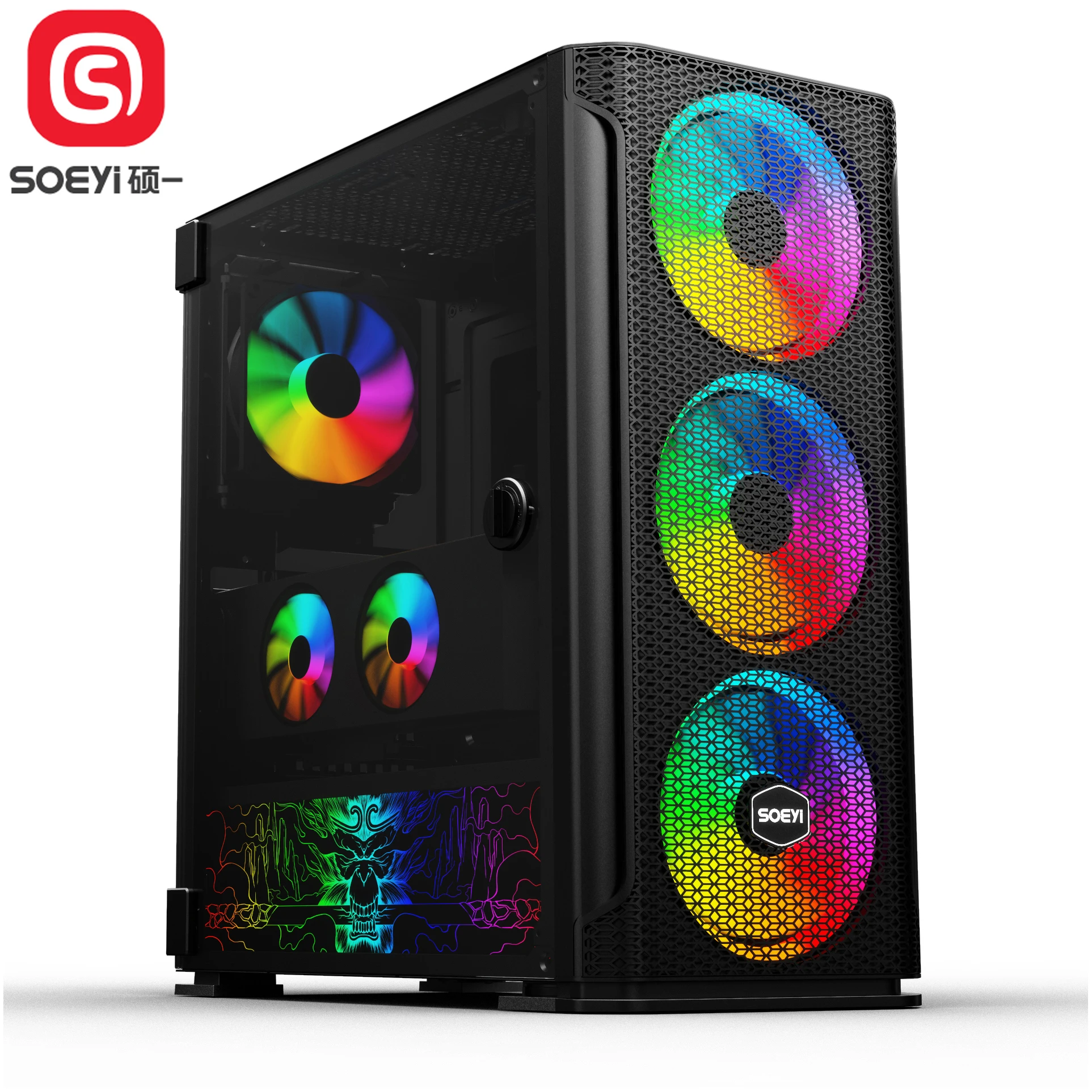 орячая Распродажа ATX Средняя башня пользовательский корпус для пк rgb