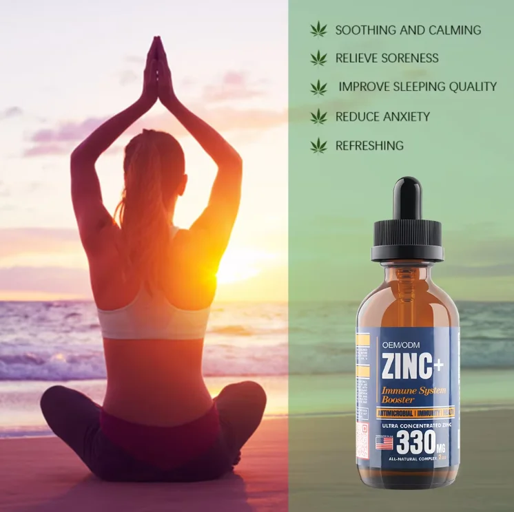 OEM/ODM Wholesale Dietary Supplement Zinc Vitamin C Immune Support  Immune Support & Immunity Boost Zinc Liquid Drops