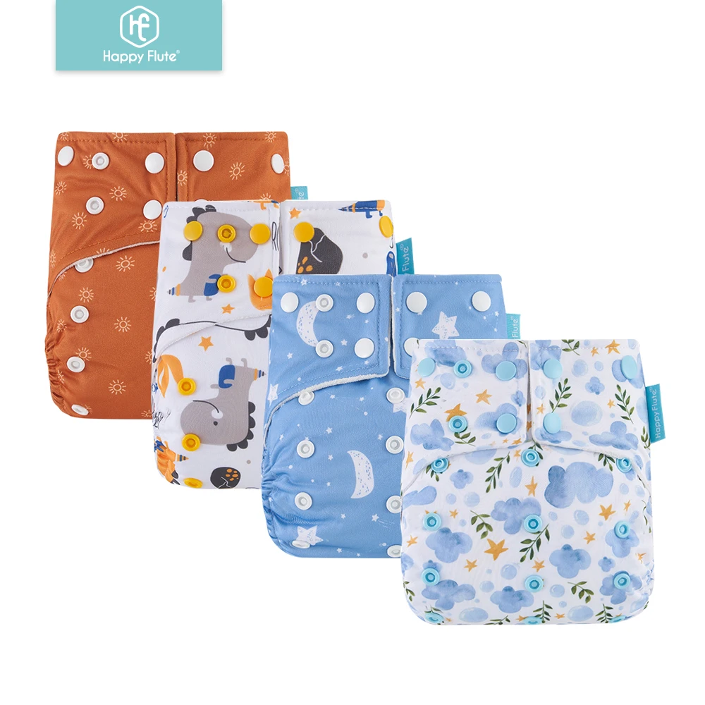 Happyflute Hot Sale Baby Velvet Cloth Diaper Cotton Fabric With Insert Liner Reusable Cloth Diaper