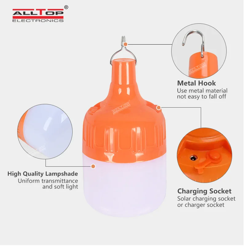ALLTOP наружная Солнечная перезаряжаемая светодиодная лампа фонарик солнечный
