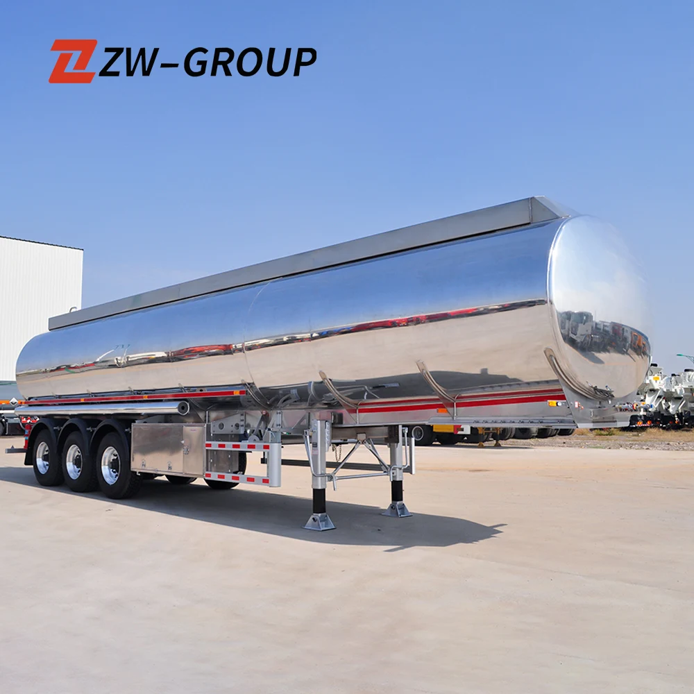 ZW Group 3 Axle 45000L Stainless Steel Tanker Fuel Oil Tanker Semi Trailer for Oman