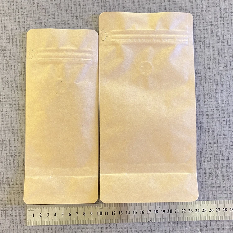 Customized Gravure Printing OEM Zipper Top Three Side Seal Ziplock Kraft Paper Food Packaging Bag