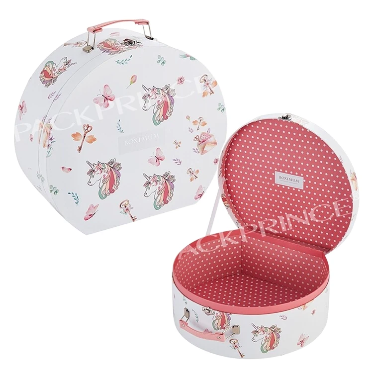 Custom Printed Child Suitcase Kids Mini Paper Cardboard Suitcase Packaging Gift Box Wholesale High Quality For Kids Girls