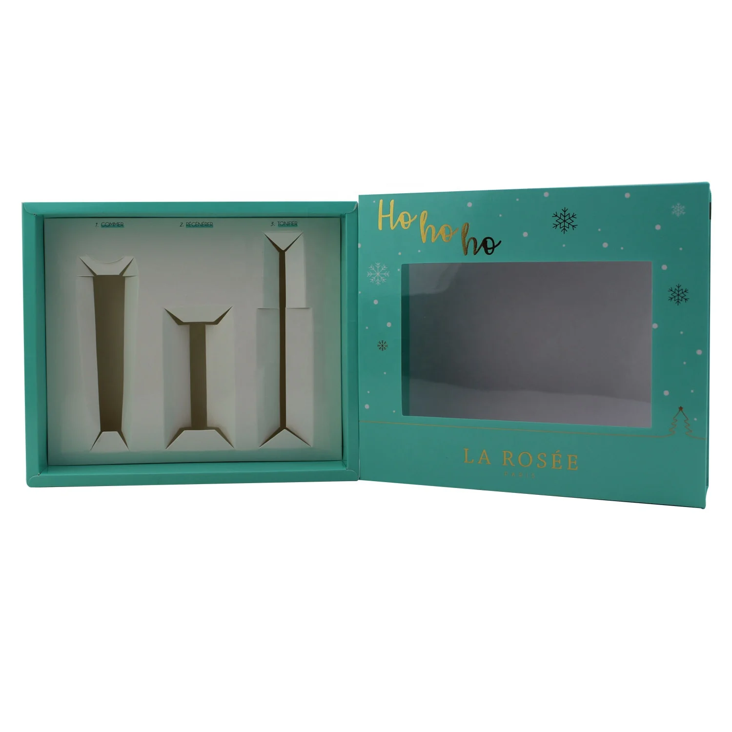 Custom Design Luxury Printing Paper Packaging Sample Beauty Clear display window gift box for Cosmetics