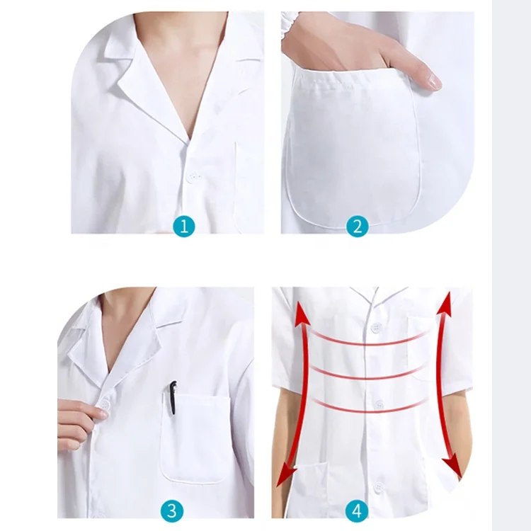 New lab coat Doctor nurse uniform short sleeve long sleeve button Nurse uniform custom logo