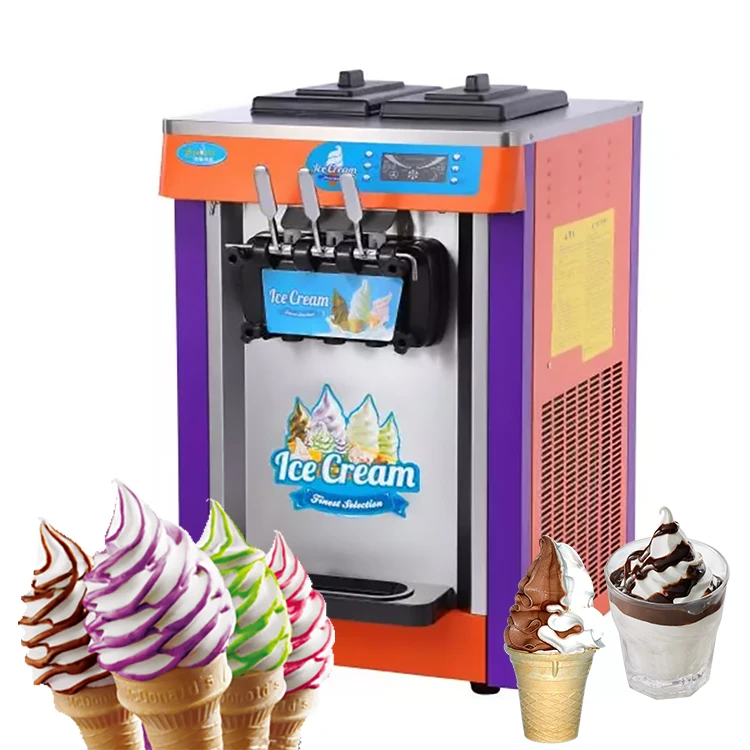 Cheap Price Commercial 3 Flavor Soft Ice Cream Machine 20L Making