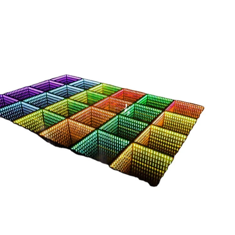 Wireless Tempered Glass DMX RGB Color 3D Infinity Mirror Led Dance Floor