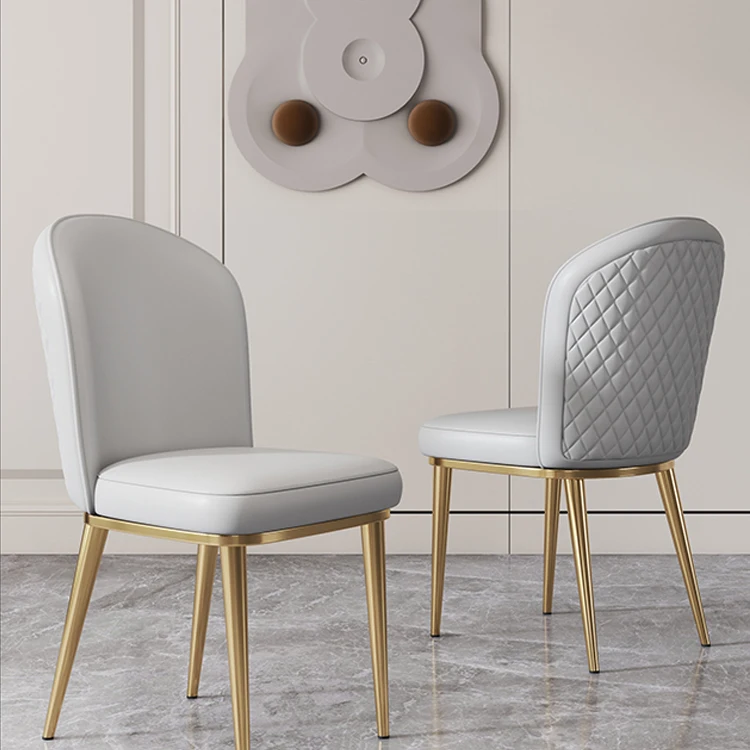 Стул для столовой из белой кожи, роскошный стул с высокой спинкой для виллы, мебели, обеденные стулья для отеля