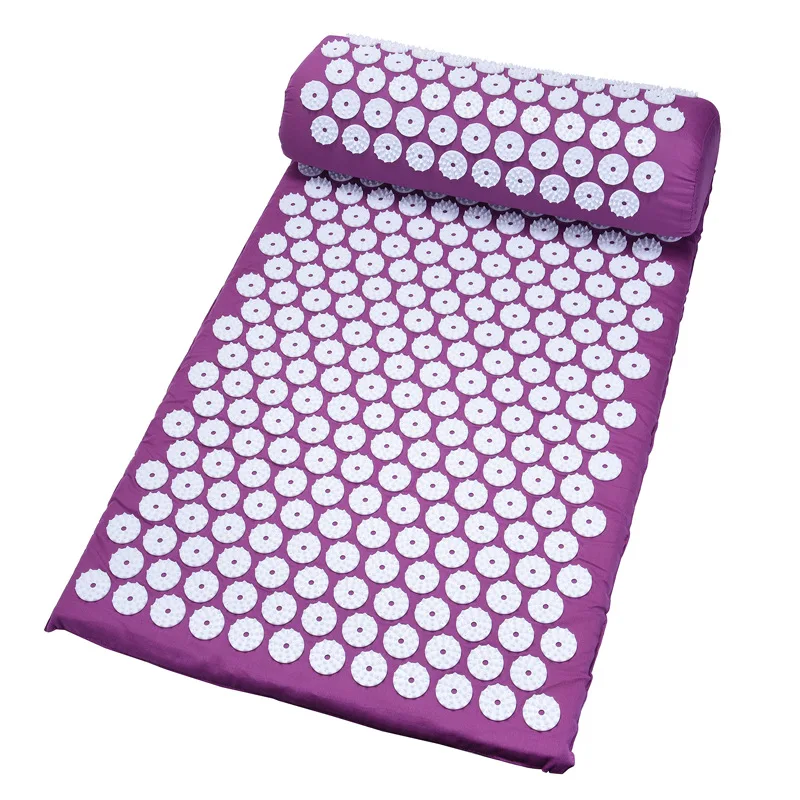 Natural cotton yoga yantra foot shakti lotus plastic spikes massage acupressure mat