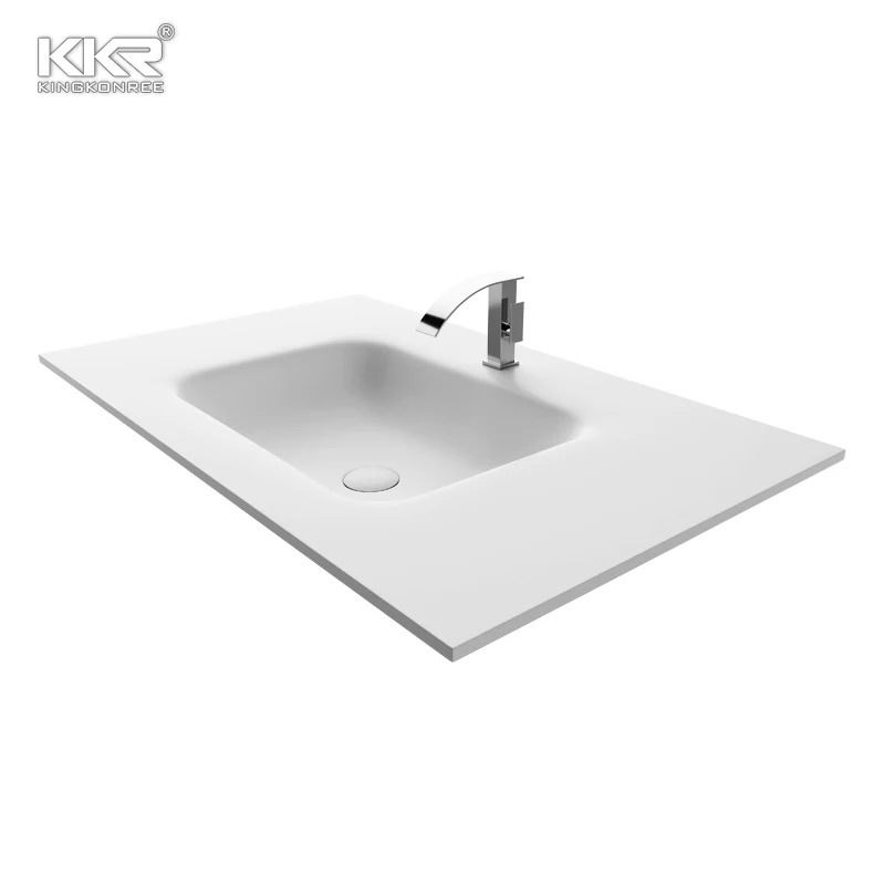 Maximizing Space Integrated Sink on Solid Surface Vanity Combo for Modern Living