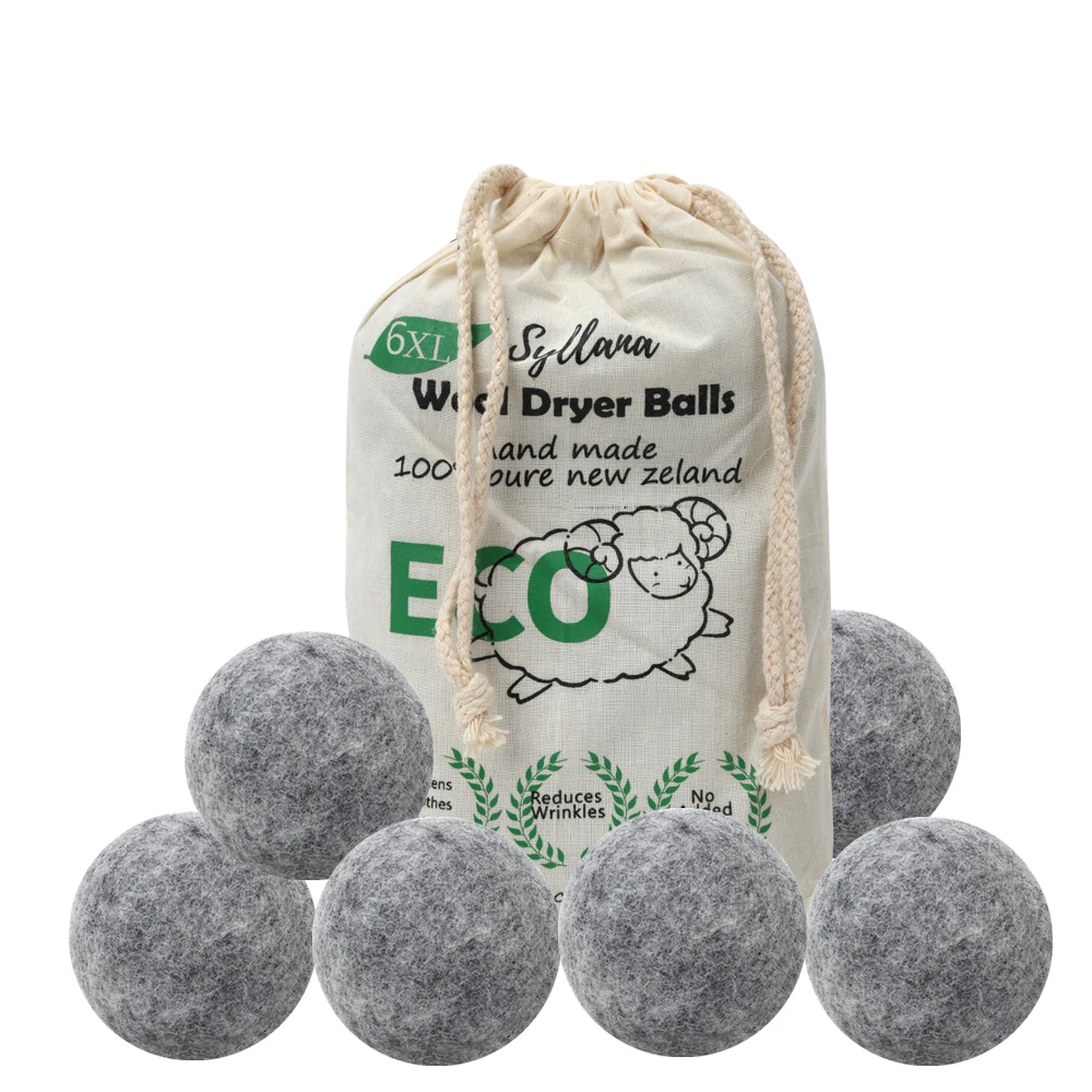 Wool Dryer Balls Organic Wool Felt Balls  Magic Laundry Washing Clean Ball For Washing Machine Natural Packing