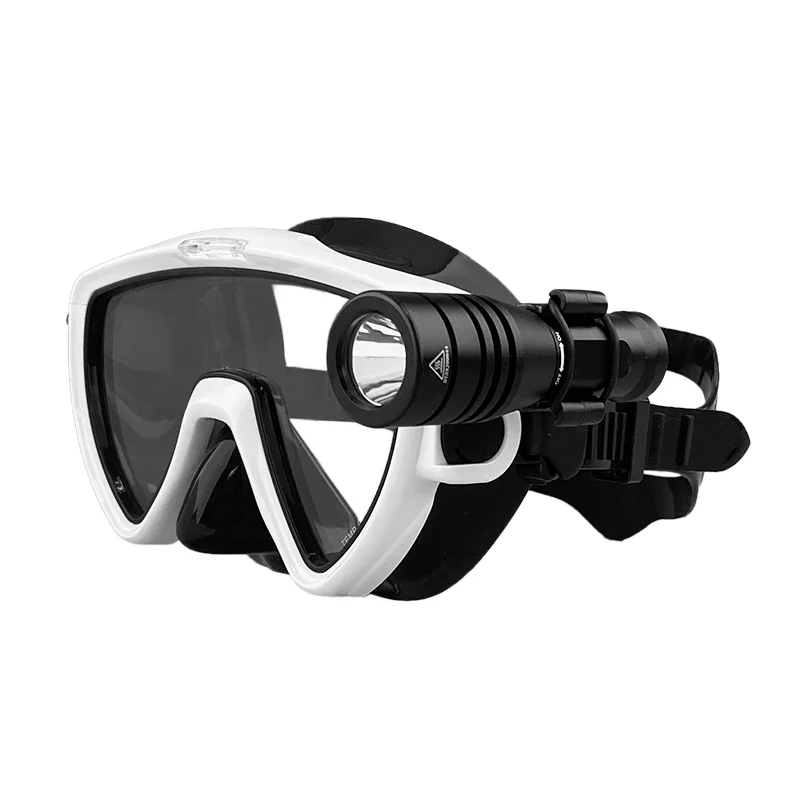 Aloma 2024 New Design Anti Fog Single Lens Diving Goggles Freediving Gear Low Volume Scuba Diving Masks with Diving Light