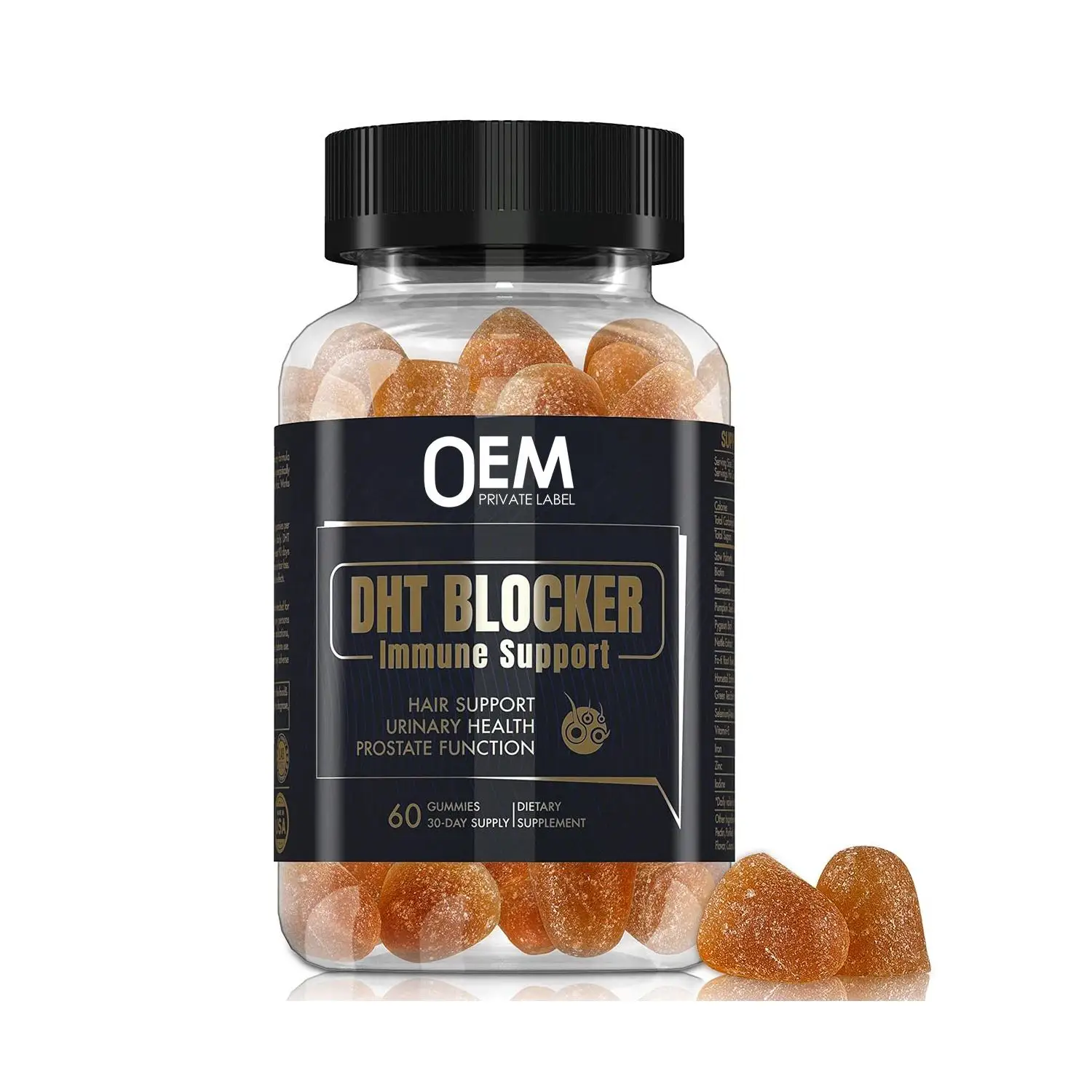 Private Label DHT Blocker Gummies Biotin Hair Vitamins for Men Women Hair Growth Supplements