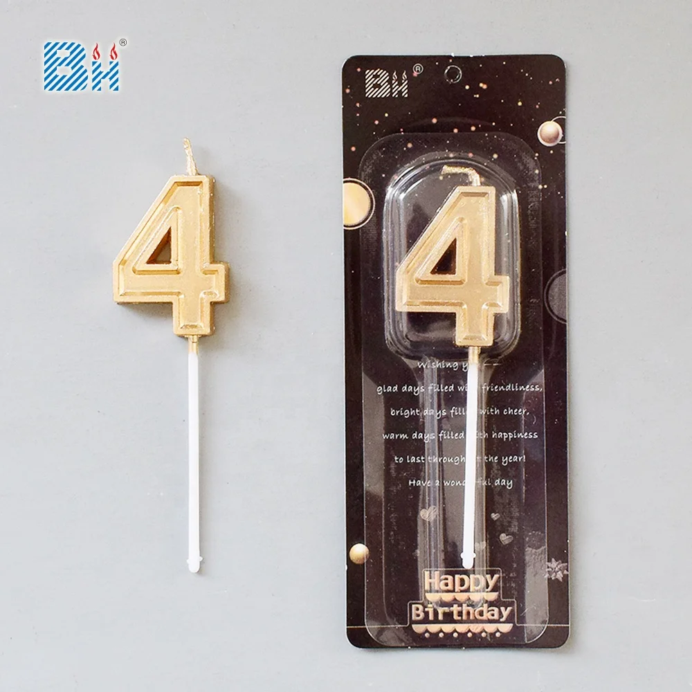 Mini Gold Number Candles birthday