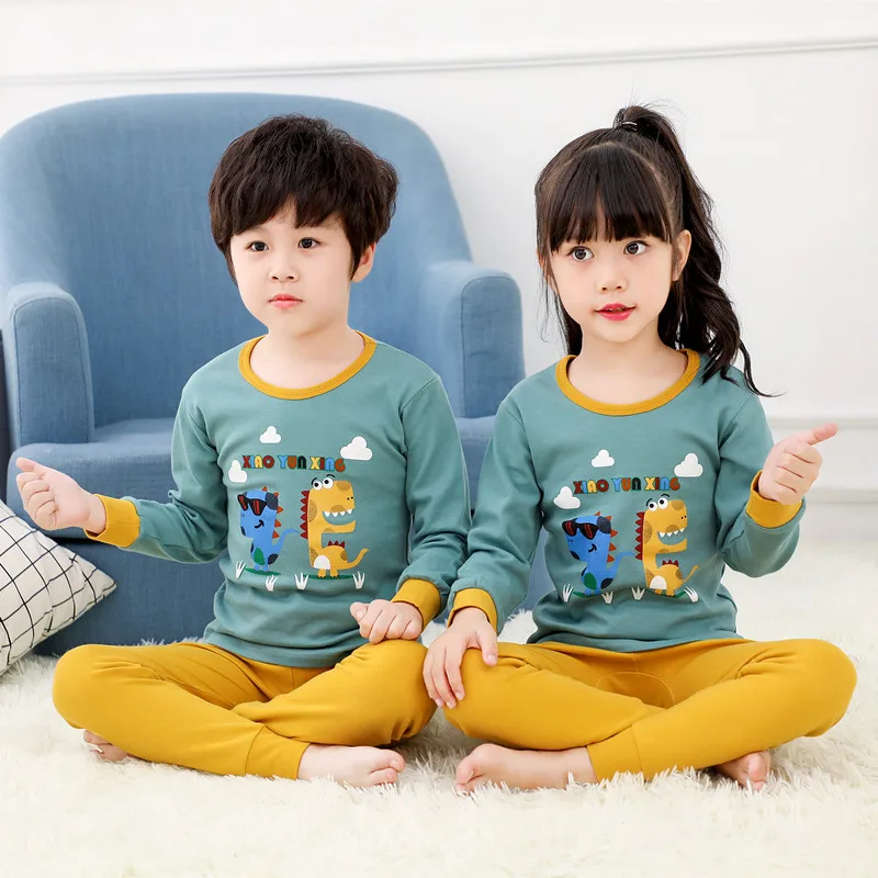 Winter Designer Kids Pajamas Long Sleeve Pajama Sets Cotton Baby Boys Sleepwear Set Girls Pyjamas Children Clothing Set