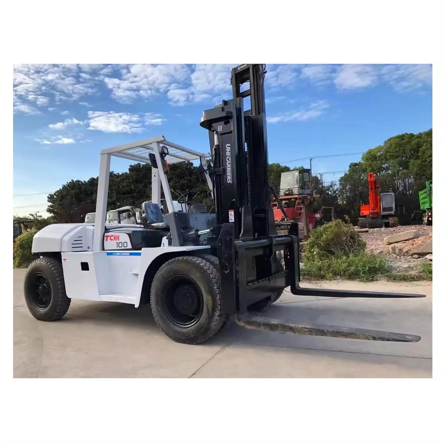 Used Tcm forklift 10 Ton diesel forklift for sale,6m high mast 10 ton TCM FD100 10T cheap price sale
