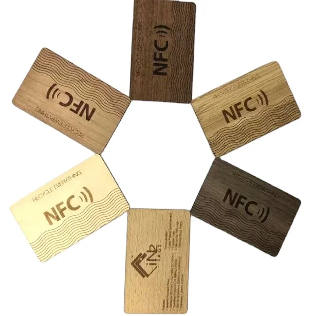  Экологичная NFC NTAG213 стандартная деревянная RFID смарт-карта с индивидуальной печатью визитная карта для управления