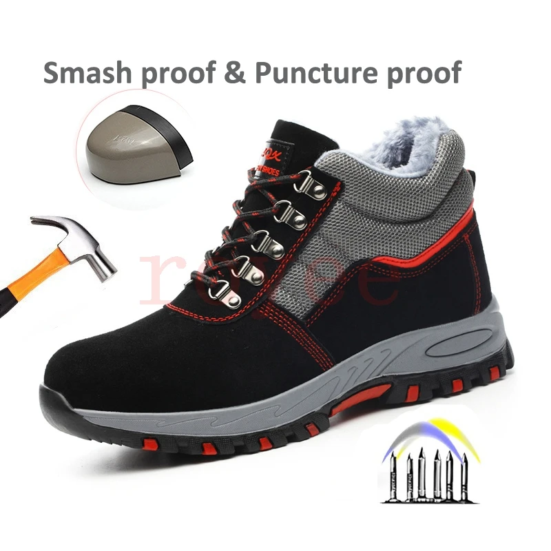 wholesale men for work Black Shoes Safety Boots for Men Indestructible Work Sneakers Protective Steel cap Shoes zapatos mujer