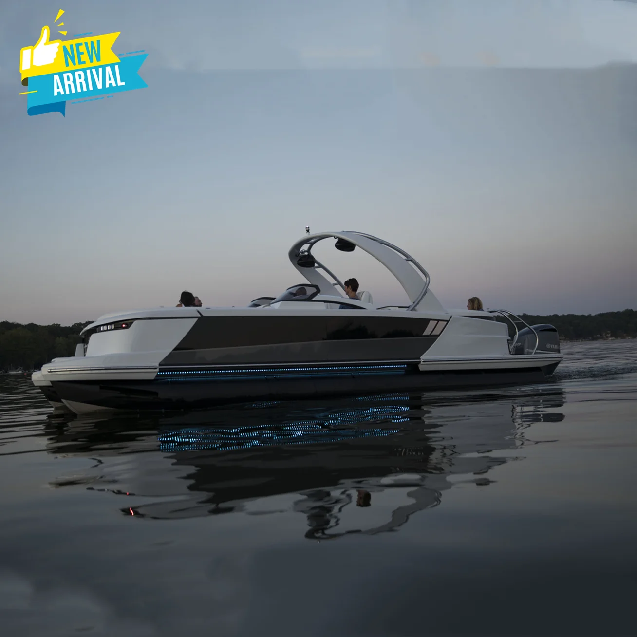 2023 Ecocampor 24FT Высококачественная профессиональная прочность для семейного пользования сварная алюминиевая понтонная лодка с электрическим мотором