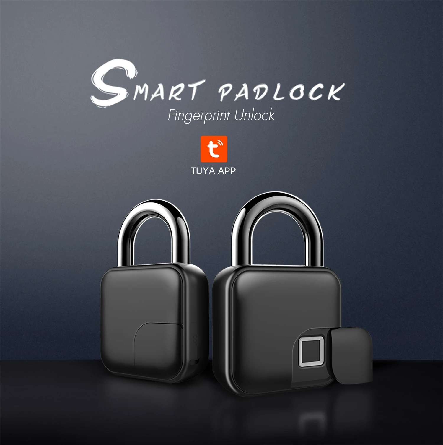 
Factory sells tuya app fingerprint samrt lock anti-theft and waterproof no cylinder electric padlock 