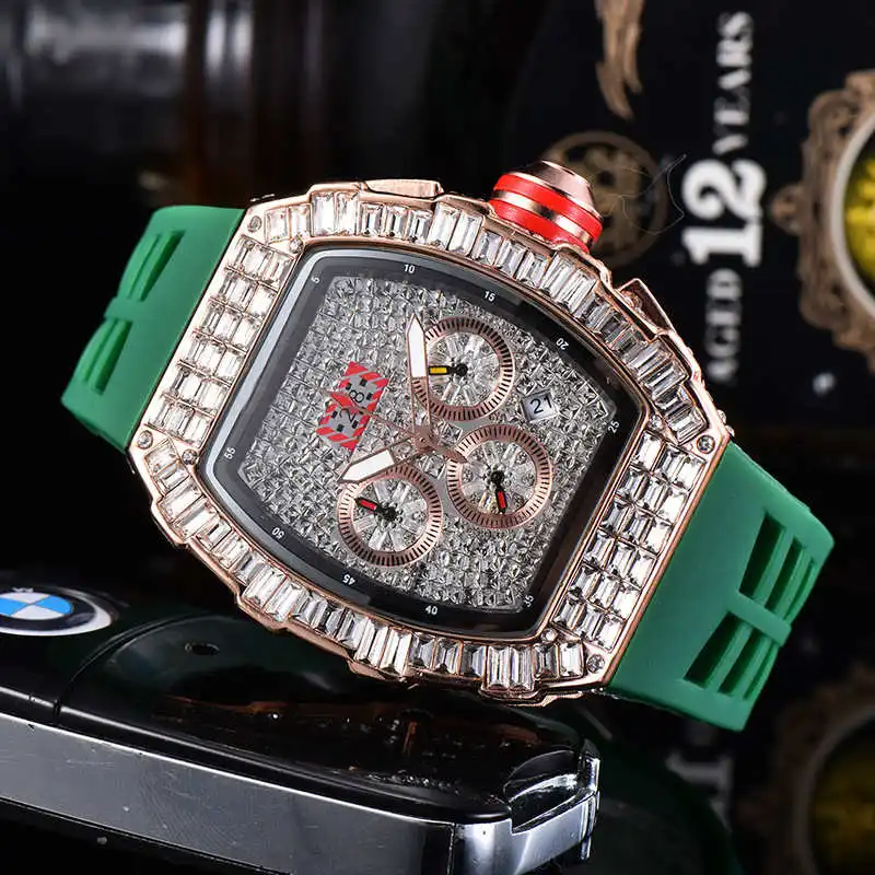 
Bling CZ Cubic Zirconia Watch Mens Switzerland ETA Automatic Movement Quartz Watches For Male Luxury Iced Out Relogio Watches 