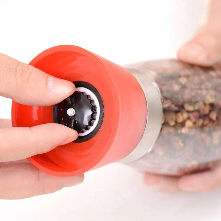 Hot Amazon High Quality New Stainless Steel Mill Salt Pepper DIY Manual Bottle Glass Kitchen