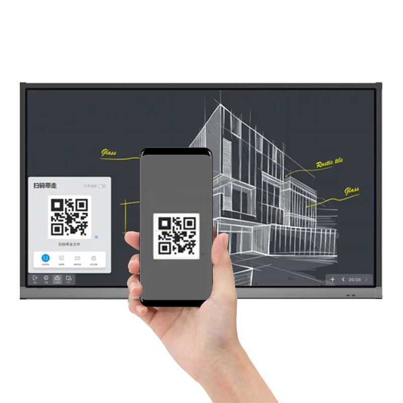 65inch smart board android 11 4+32G interactive boards whiteboard interactive flat panel touch screen school use