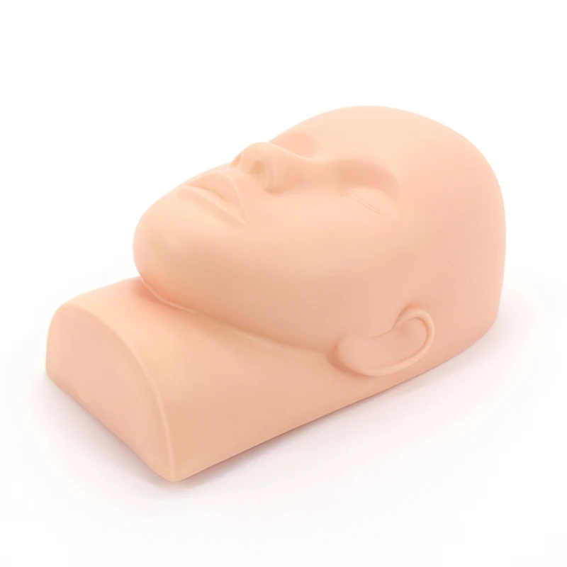 NATUHANA Soft And Easy Clean Super Quality Flat Practice Mannequin Head For Eyelash Extension Silicone Model Head