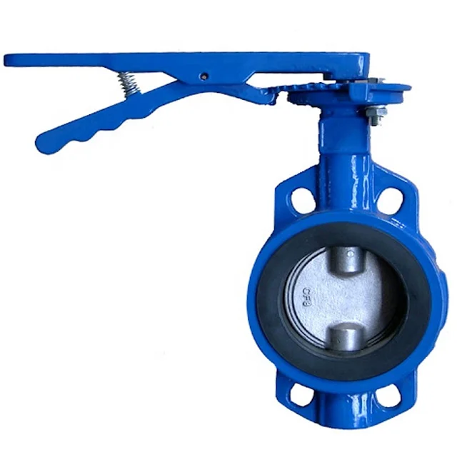 Ductile Iron Center Vertical Plate Soft Seal Double Clip Disc Connected  Epdm Seat Butterfly Valve